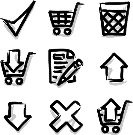 Web icons marker contour shopのイラスト素材
