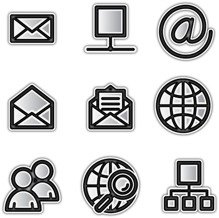 Vector web icons silver contour internetのイラスト素材