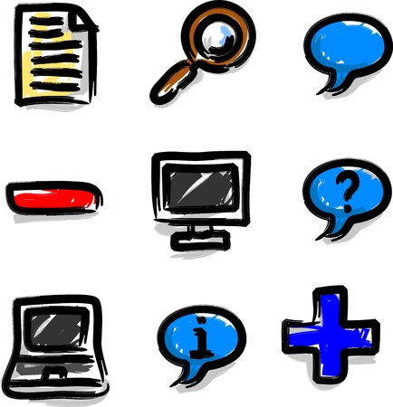 Web icons marker colour contour miscのイラスト素材