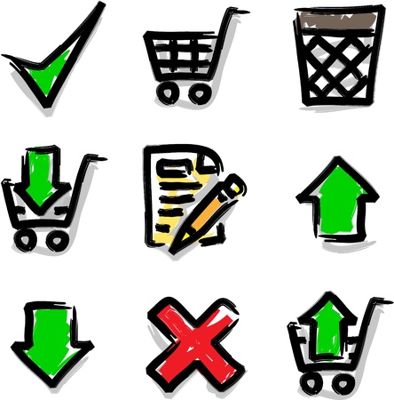 Web icons marker colour contour shopのイラスト素材