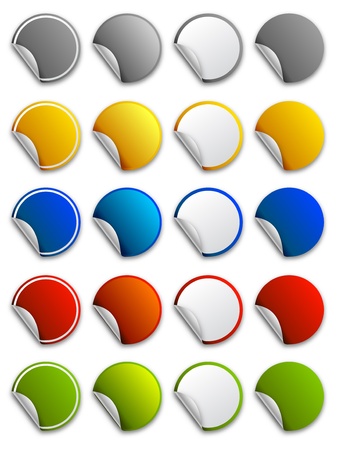 Web stickers, labels and icons - roundのイラスト素材