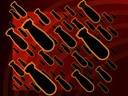 Background red glowing bomb nuclear poster