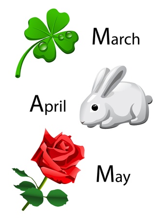 spring calendar - march, april, mayのイラスト素材
