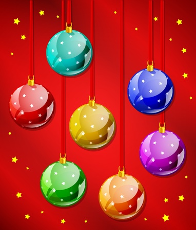 decorative christmas ballsのイラスト素材