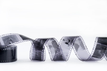 a photographic film on a white backgroundの写真素材