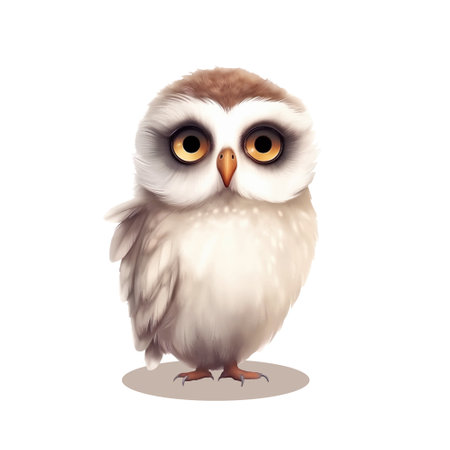 Cute cartoon owl bird, isolated vector illustration.のイラスト素材