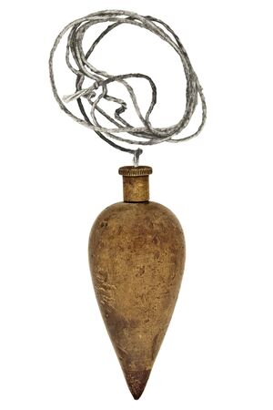 vintage brass plumb isolated over white background