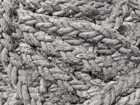 closeup of a cotton fiber vintage drifted ropeの写真素材