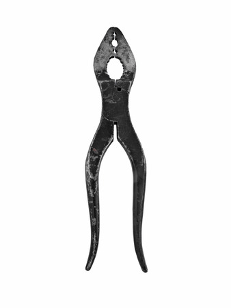 vintage gas or plumber  joint pliers snips over white, clipping pathの写真素材