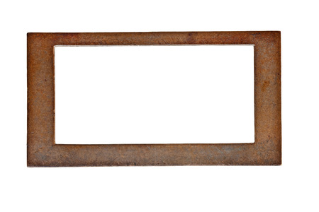 vintage heavy patina brass label name plate, clipping pathの写真素材