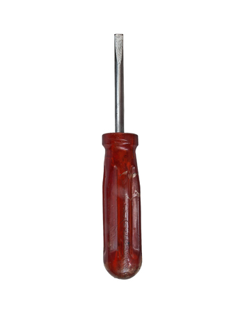 vintage combination screwdriver over white, clipping pathの写真素材
