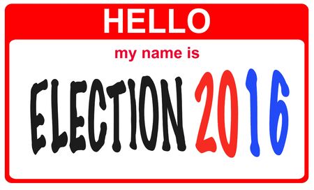 red sticker hello my name is election 2016 conceptの写真素材