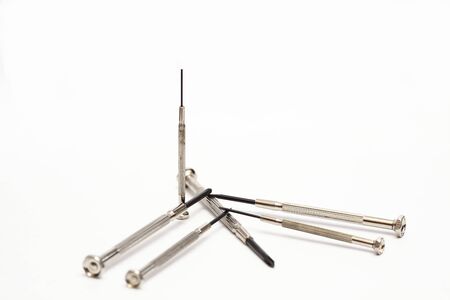 mini screwdriver on white backgroundの写真素材