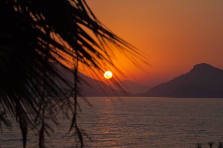 sunset at the seasideの写真素材