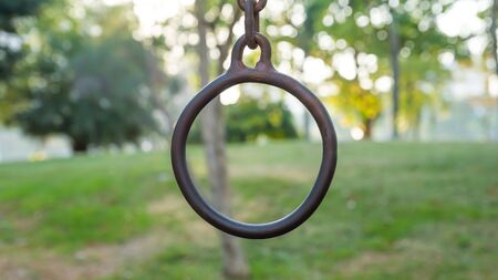 Metal Hoop Hanging Aloneの写真素材