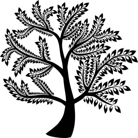 black tree silhouette isolated on white backgroundのイラスト素材