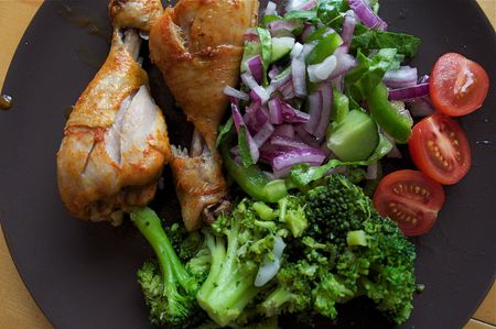 Chicken and vegetablesの写真素材