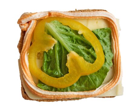 Healthy bread on the white backgroundの写真素材