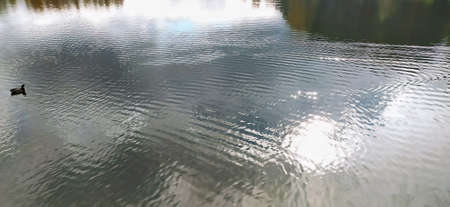 Water park in Belarus in autumnの写真素材
