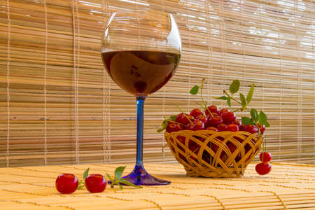 a glass of wineの写真素材