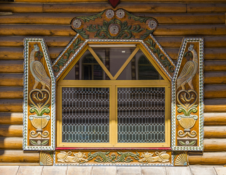 window in a wooden house