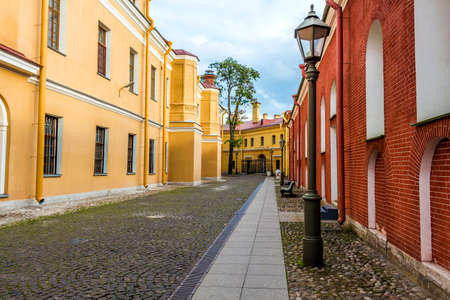 cobblestone old cityの写真素材