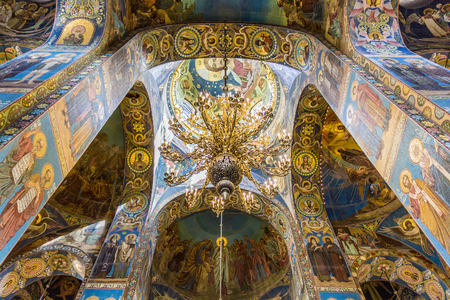 ST PETERSBURG, RUSSIA - JULY 28, 2015: Church of the Savior on Spilled Blood Cathedral of Resurrection. It is an architectural landmark of city and a unique monument to Alexander II the Liberator.のeditorial素材