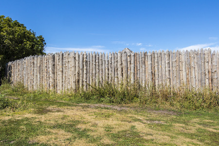 Wooden rural fenceの写真素材
