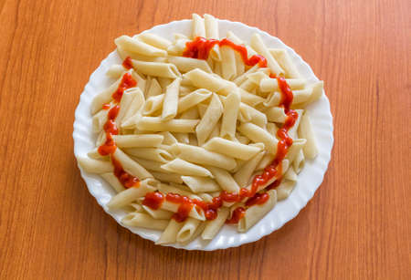 cooked pasta closeup