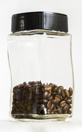 Jar with coffee grainsの写真素材