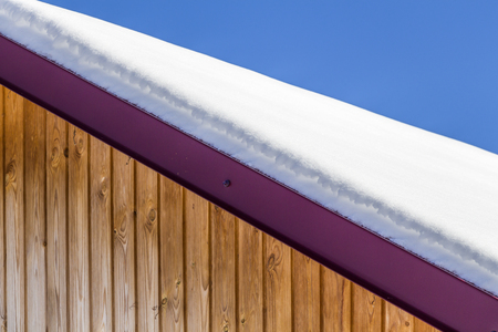 The roof of a wooden house