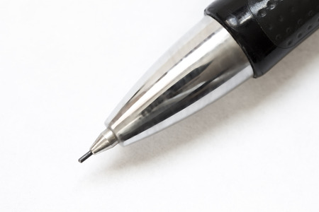 Part of the mechanic pencil close-up on a white background.の写真素材