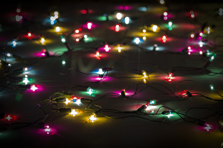 Colored Christmas lights close-up as an abstraction.