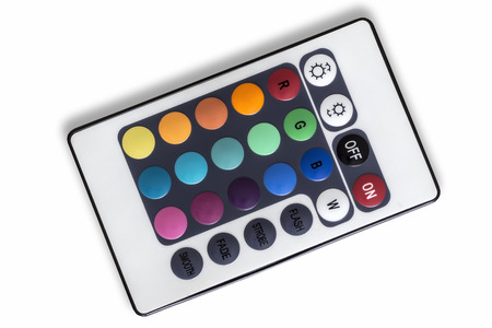 Remote control color LED lighting closeup.