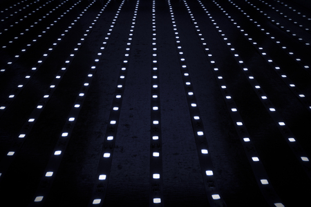 A panel of light-emitting diodes close-up as an abstraction.