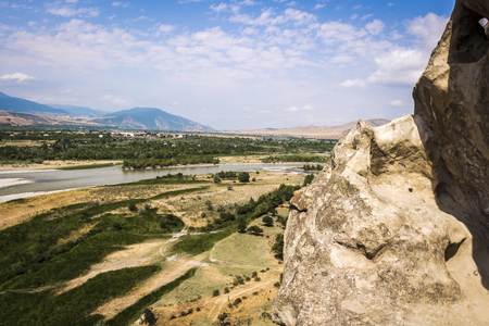 Beautiful view from above to the valley of a mountain river.の写真素材