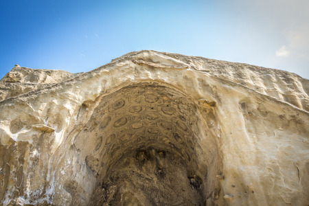 Cave city of ancient people in Uplistsikhe, Georgia.の写真素材