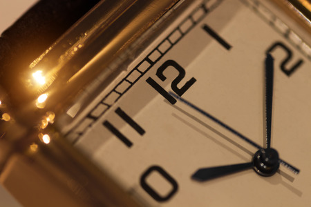 Dial of female gold wrist watch close up.の写真素材