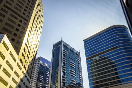 District downtown. View of the beautiful modern high-rise buildings.