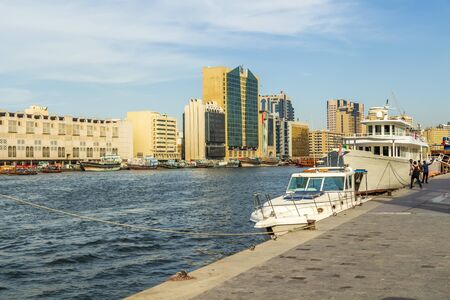 Dubai, UAE - December 1, 2018: View of Dubai creek on a beautiful day, Deira districtのeditorial素材