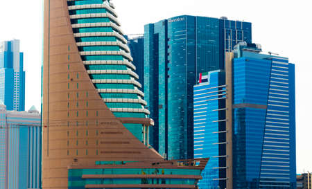 Dubai, UAE - November 28, 2018: View of the modern building Sheraton Grand Hotel, Dubai