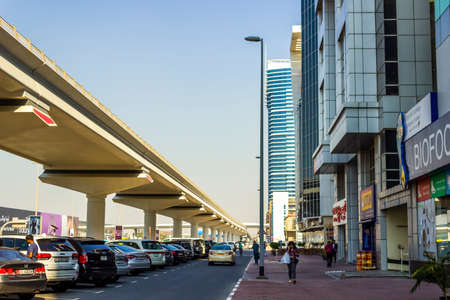 Dubai, UAE - November 29, 2018: District Al Barsha. Sheikh Zayed Rd.のeditorial素材