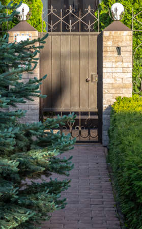 Porch of a private brick country house.