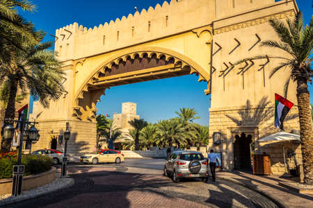 Dubai, UAE - November 29, 2018: Area Hotel Jumeirah Al Qasr. Built in the style of the summer residence of the sheikh.のeditorial素材