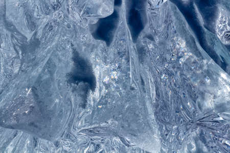 Abstract shapes from ice as a background.の写真素材
