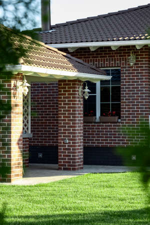 Backyard design elements of a beautiful private house.の写真素材