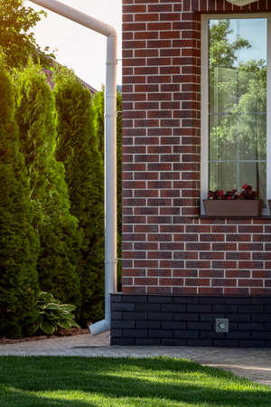 Backyard design elements of a beautiful private house.の写真素材