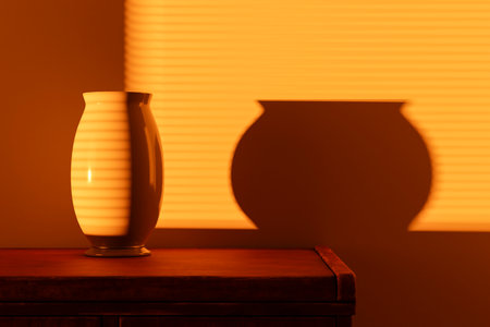 Classic vase in the room during the evening sunset..の写真素材