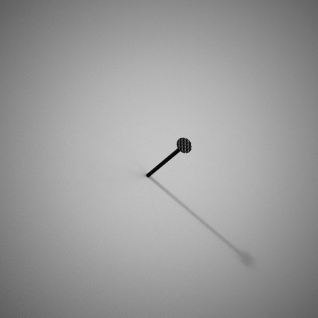An iron nail sticks out of the wall.の写真素材