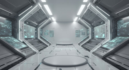 Abstract background in high-tech style with artificial lighting.の素材